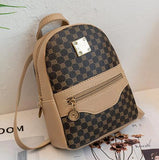 Checkered Pattern Shoulder Backpack – Large Capacity Crossbody Handbag for Women