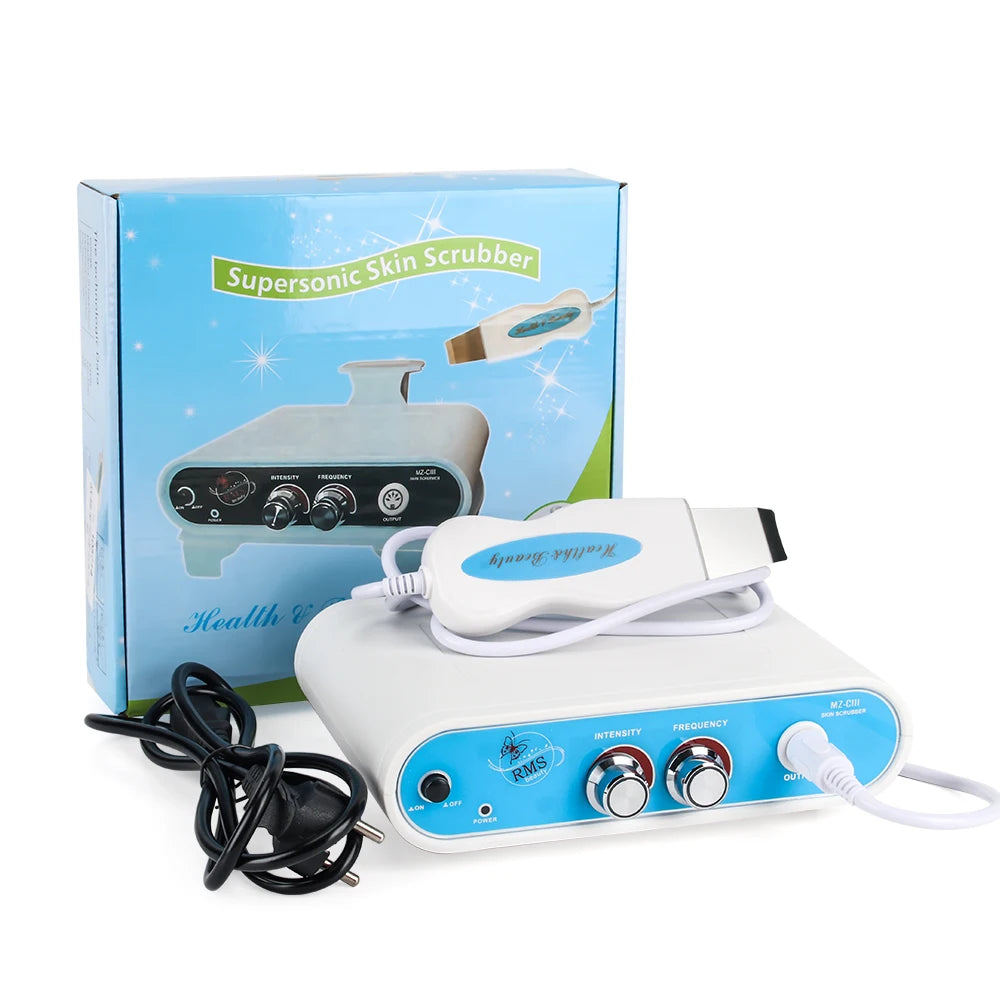 Ultrasonic Facial Skin Scrubber for Deep Cleaning, Wrinkle Reduction & Acne Removal