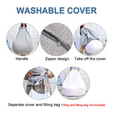Large Cotton Bean Bag Chair Cover – No-Fill, Comfortable Floor Lounger for Adults