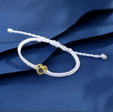 Custom Heart Photo Bracelet – Personalized Rope Chain Jewelry for Women