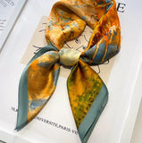 Luxury 70×70cm Silk Square Scarf – Elegant Satin Hairband & Neckerchief