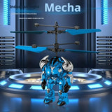 Robot volador con detección de gestos Mech Warrior: dron luminiscente con LED y control mediante aplicación