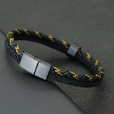 Men's Stainless Steel Rope Chain Bracelet – Bohemian Style Charm Bracelet for Father’s Day and Gifts