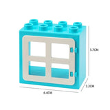 Large Building Block House Set - Doors, Windows & Roof Accessories for Creative Construction Play
