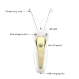 Mini Electric Facial Hair Remover - Cotton Thread Epilator for Women with LED Display
