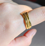 Minimalist 18K Gold Plated Stainless Steel Knuckle Ring – Tarnish-Free & Waterproof