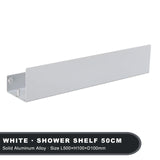 Estante organizador de baño negro con ganchos, estantes de aluminio para decoración de cocina, estante de almacenamiento para ducha de pared