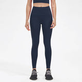 Women's High-Waist Nylon Yoga Leggings with Hidden Pocket