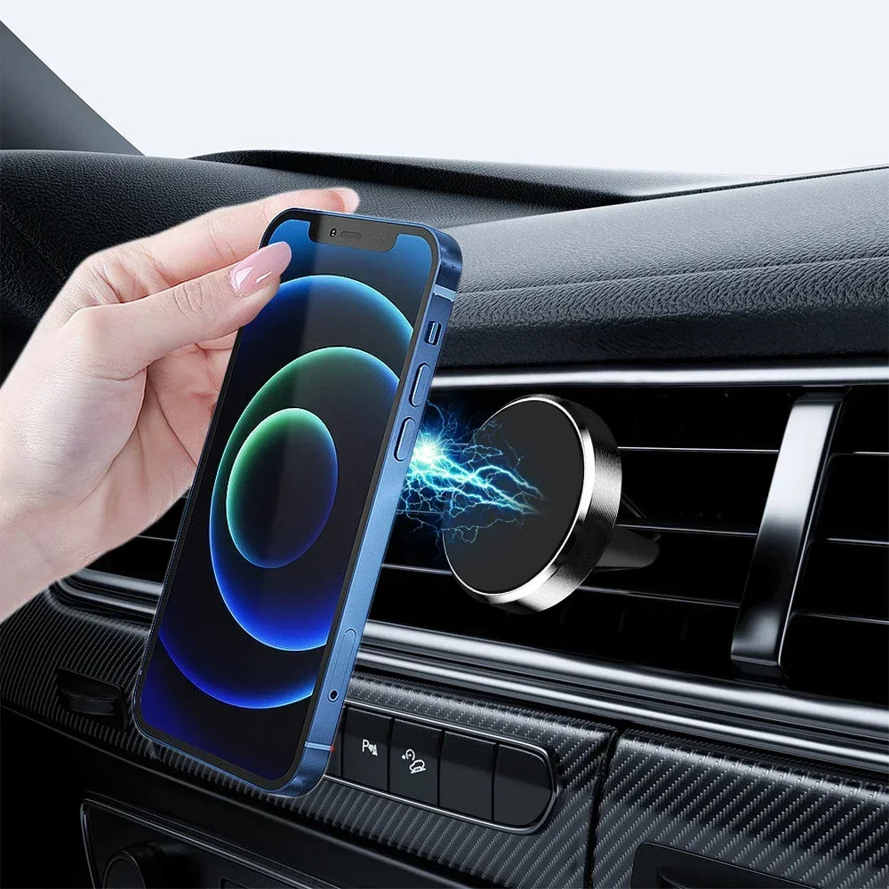 Soporte magnético universal para teléfono de coche para iPhone, Samsung y más: soporte seguro para rejilla de ventilación