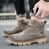 Men's Genuine Leather Hiking Boots - Comfortable Ankle Boots for Outdoor & Casual Wear