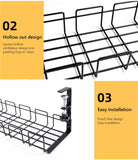 Under Desk Cable Organizer – Heavy-Duty Wire Management Rack for Clutter-Free Workspace