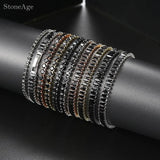 Unisex Geometric Charm Bracelet with AAA+ Cubic Zirconia