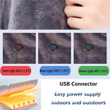 Wearable USB Heated Blanket Shawl – 8 Heating Zones, 3 Temperature Settings, Coral Fleece Throw