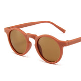 Gafas de sol redondas esmeriladas vintage para niños con protección UV400: protección solar elegante para niños