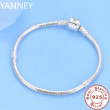 925 Sterling Silver Snake Chain Bracelet – Elegant Charm Bracelet for Women