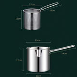 Freidora de acero inoxidable con cesta | Olla pequeña multifuncional para freír y cocinar