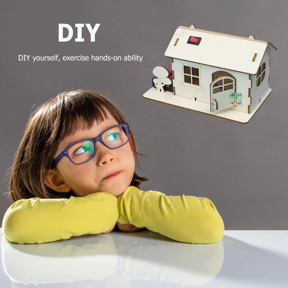 DIY 3D Wooden Cabin Model Kit - Educational Puzzle Toy for Kids & Adults