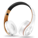 Luxury Gold Bluetooth Headphones with 20H Playtime & HiFi Sound - Wireless/Wired