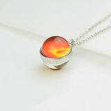 Trendy Glass Ball Pendant Necklace – Unisex Zinc Alloy Chain Design