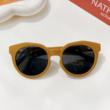 Gafas de sol redondas esmeriladas vintage para niños con protección UV400: protección solar elegante para niños