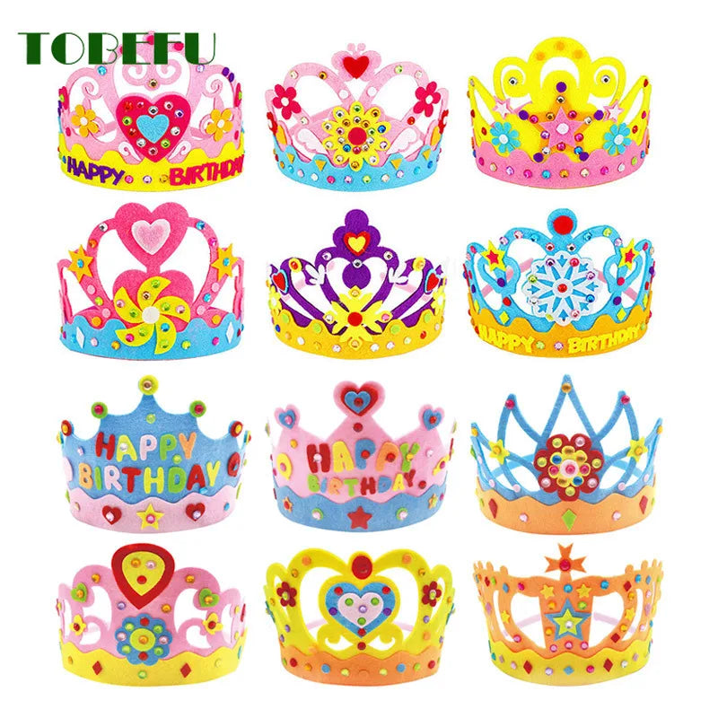 DIY Sequins Crown Craft Toy – Creative EVA Foam Art Kit for Kids Party Decorations