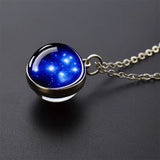 Trendy Glass Ball Pendant Necklace – Unisex Zinc Alloy Chain Link Design