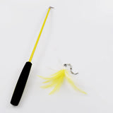 3-Section Telescopic Cat Teaser Wand – Interactive Feather Toy with 5 Refill Attachments