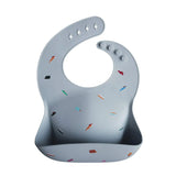 Babero de silicona con dibujos animados para bebés: babero de alimentación suave, impermeable y ajustable para niños pequeños (1 a 3 años)