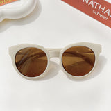 Gafas de sol redondas esmeriladas vintage para niños con protección UV400: protección solar elegante para niños