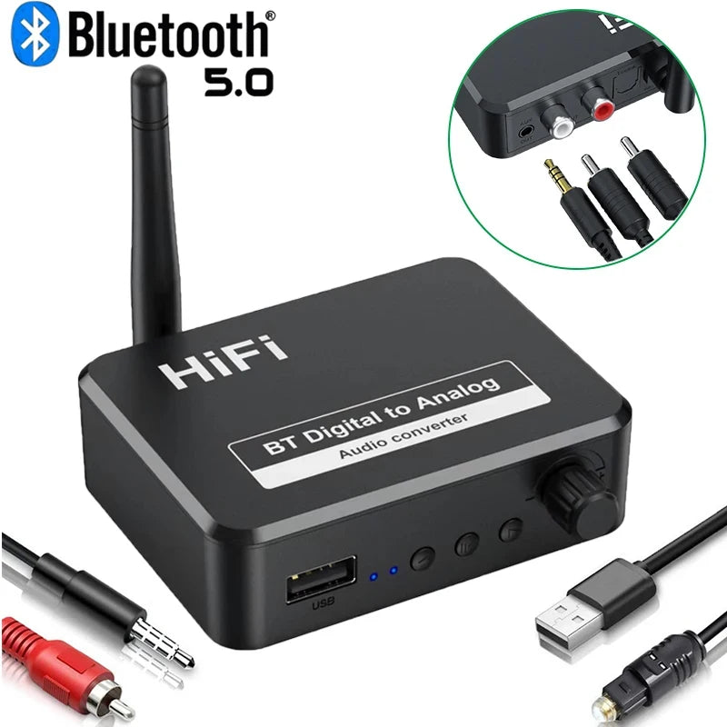 2-in-1 Bluetooth 5.0 Audio Adapter & Digital to Analog Converter