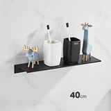 Estantería de baño moderna en blanco, negro y dorado cepillado: estante de pared