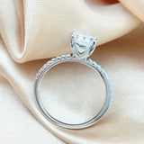 Oval Cut Moissanite Ring - 1CT/2CT/3CT D Color VVS1 Sterling Silver Wedding Band