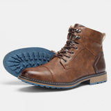 Men’s Microfiber Leather Ankle Boots - Retro Zip-Up Fashion Boots
