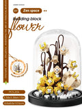 Juego de bloques de construcción con rosas y suculentas en macetas: decoración del hogar con flores eternas