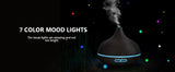 USB Essential Oil Diffuser & Humidifier – Wood Grain, 7-Color LED, Remote Control