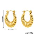 Gold-Plated Stainless Steel Geometric Hoop Earrings – Waterproof & Tarnish-Resistant