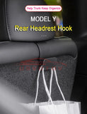 Rear Headrest Hooks for Tesla Model Y | Car Seat Back Bag & Trunk Organizer Hangers