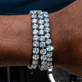 Pulsera con dijes geométricos para hombre con circonitas cúbicas: diseño elegante de hip hop y rock