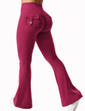 High-Waisted Wide Leg Yoga Pants – Naked Feeling Compression with Pockets