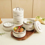 Stackable Insulated Stainless Steel Lunch Box Set with Thermal Bag for Adults & Kids