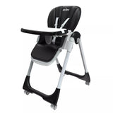 Trona para bebé Sejoy, trona plegable, respaldo ajustable, bandeja doble extraíble, cojín de cuero PU desmontable, trona para