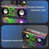 Transparent Mecha Bluetooth Speaker with RGB Lights and Dual Subwoofers
