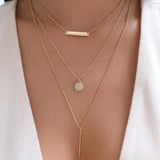 Collar vintage de varios estilos en color dorado nuevo para mujer, conjunto de collares con colgante de cristal multicapa de estilo bohemio y moderno, regalos de joyería