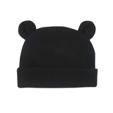Autumn Winter Baby Hat Comfortable Solid Color Hats Cute Ear Shape Cotton Cap Newborn Photography Props 0 -1 Infant Bonnet Items