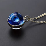 Trendy Glass Ball Pendant Necklace – Unisex Zinc Alloy Chain Link Design