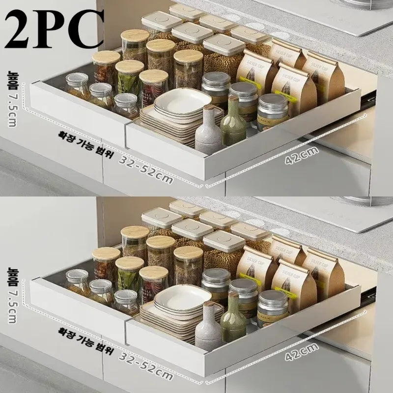 Estante de almacenamiento de cocina extensible y escalable: organizador ajustable y que ahorra espacio