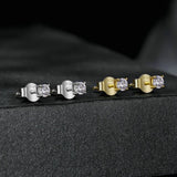 D Color Moissanite Stud Earrings - 925 Sterling Silver 4-Prong Wedding Jewelry