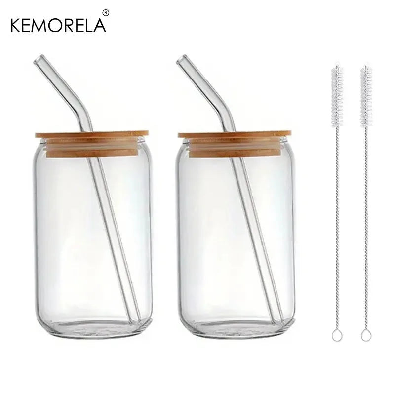 Vaso de vidrio de 18,6 oz con tapa y pajita: taza transparente para té con burbujas, cerveza, leche y moca