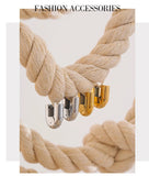 18K Gold-Plated U-Shape Hoop Earrings – Waterproof Stainless Steel Fashion Jewelry for Women