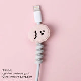Juego de 4 protectores de cable con dibujos de animales, minicubierta para cable y enrollador de cable de carga